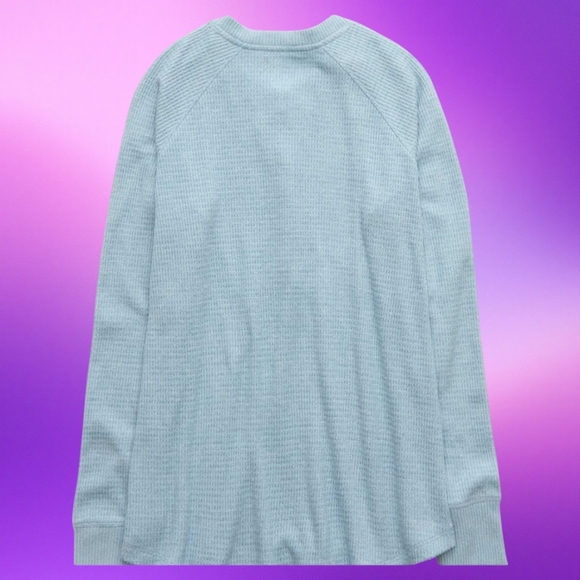 NEW!!! AMERICAN EAGLE BLUE Long Sleeve Henley T-Shirt - Size L - Picture 4 of 7